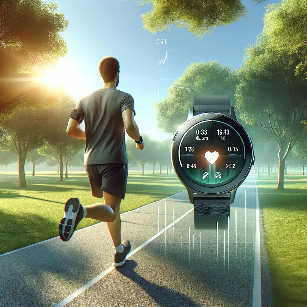 Imagem Ilustrativa de Wearables apoiando a prática de exercício Físico, contribuindo com a saúde